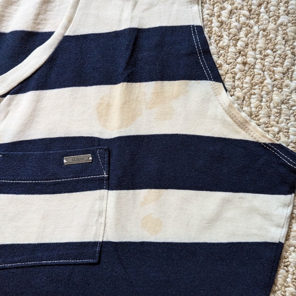 Guess Women's Sleeveless Top, Striped with Pocket, Small - Picture 3 of 6